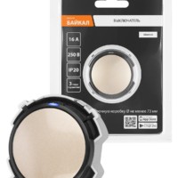 Выключатель 1-кл. 16А 250В кнопочный механизм шампань, “Байкал” TDM