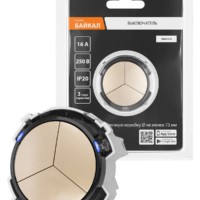 Выключатель 3-кл. 16А 250В проходной кнопочный механизм шампань, “Байкал” TDM