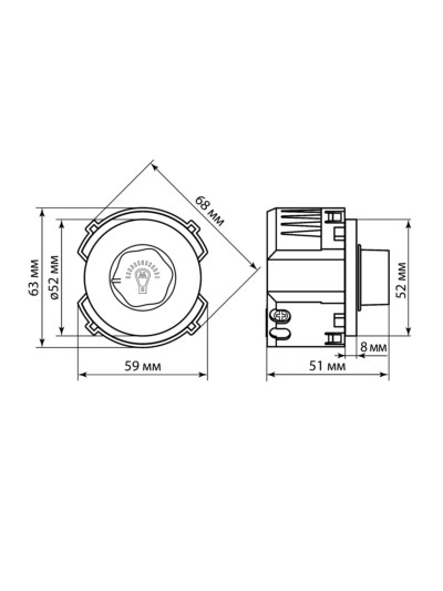 Светорегулятор (RL, 500Вт) поворотный шампань, "Байкал" TDM — изображение 6