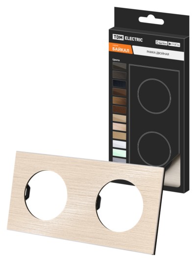 Рамка двойная шампань, алюминий, шлифованный, “Байкал” TDM