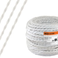 Провод ретро Эко 2х1,5 витой ГОСТ белый 50м TDM