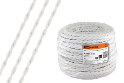 Провод ретро Эко 2х2,5 витой ГОСТ белый 50м TDM