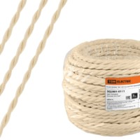 Провод ретро Эко 2х1,5 витой ГОСТ бежевый 50м TDM