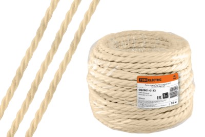 Провод ретро Эко 3х1,5 витой ГОСТ бежевый 50м TDM