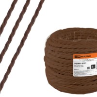 Провод ретро Эко 2х1,5 витой ГОСТ коричневый 50м TDM