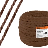 Провод ретро Эко 3х2,5 витой ГОСТ коричневый 50м TDM