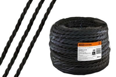 Провод ретро Эко 3х2,5 витой ГОСТ черный 50м TDM