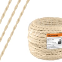 Провод ретро Эко 2х1,5 витой ГОСТ бежевый 20м TDM