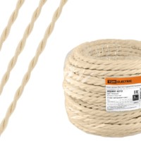 Провод ретро Эко 2х2,5 витой ГОСТ бежевый 20м TDM