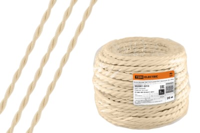 Провод ретро Эко 2х2,5 витой ГОСТ бежевый 20м TDM