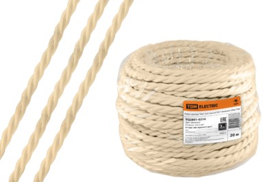 Провод ретро Эко 3х2,5 витой ГОСТ бежевый 20м TDM