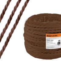 Провод ретро Эко 3х2,5 витой ГОСТ коричневый 20м TDM