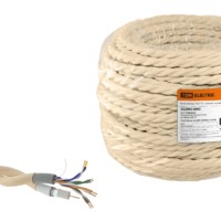 Провод ретро Эко TV + Internet  витой бежевый 45м TDM