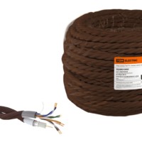 Провод ретро Эко TV + Internet витой коричневый 45м TDM
