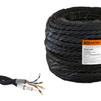Провод ретро Эко TV + Internet  витой черный 45м TDM
