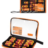 Набор диэлектрических отверток №4, тканевый пенал, 9 предметов, 1000 В, «ПрофиЭлектрик» TDM