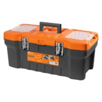 Ящик для инструментов ТЕХНИК-22, 56х28х24 см, метал. замки, лоток, два органайзера, «Рубин» TDM