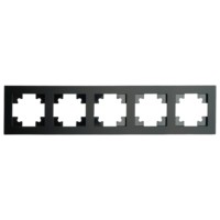 Рамка 5-местная стекло Stekker GFR00-7005-05М,серия Катрин черный матовый