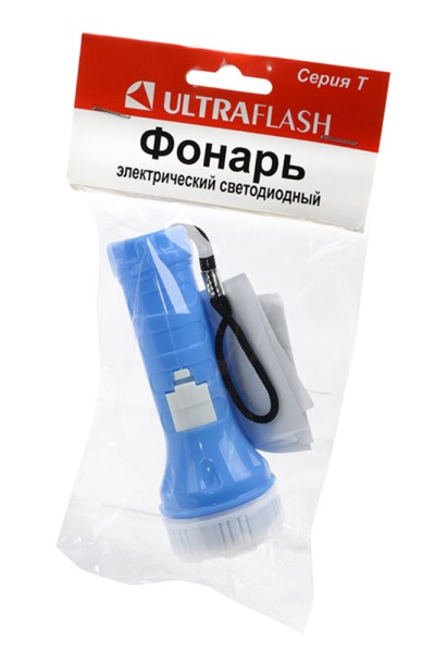Фонарь светодиодный 828-TH (1LED 1 режим 3хAG10голуб.) Ultraflash 12395