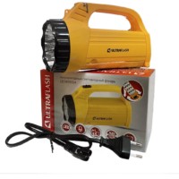 Фонарь светодиодный аккумуляторный LED3819CSM 9LED + 12SMD 2 режима аккум. SLA 220В желт. Ultraflash 12102/12860