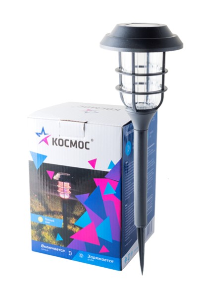 Светильник светодиодный SMD тепл. бел. уличный на солнечной батарее аккумулятор AA NI-MH 200мА.ч Космос KOC_SOL209