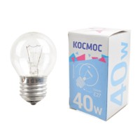 Лампа ЛН шар 40Вт E27 прозр. Космос LKsmSSpCL40E27v2