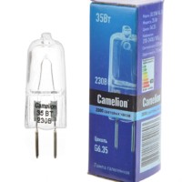 Лампа галогенная JD 35Вт капсула G6.35 3000К 240В Camelion 5203