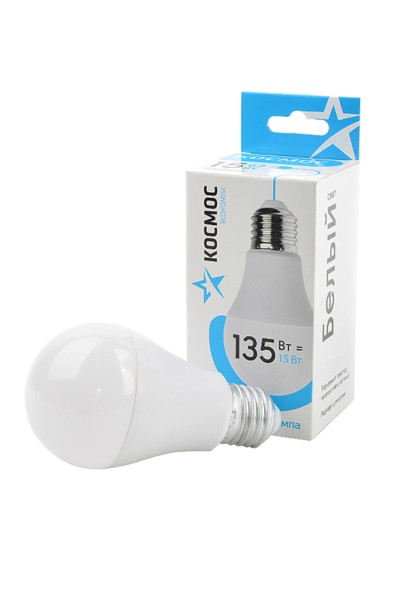 Лампа СДЛ A60 15Вт 4500К E27 220В Космос LkecLED15wA60E2745