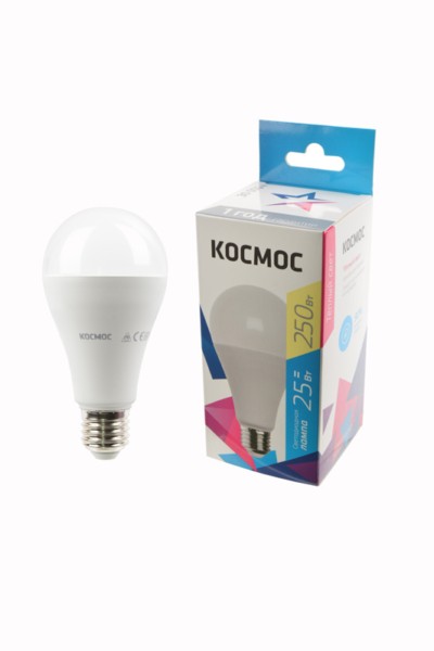 Лампа СДЛ A65 25Вт 3000К E27 220В Космос LkecLED25wA65E2730