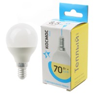 Лампа СДЛ GL45 8.5Вт 220В E14 3000К Космос LkecLED8.5wGL45E1430