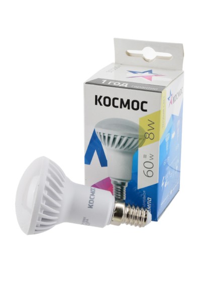 Лампа СДЛ R50 8Вт 220В E14 3000К Космос Lksm_LED8wR50E1430