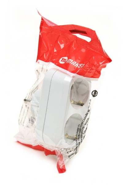 Разветвитель сетевой 2 гнезда с/з Makel 10031