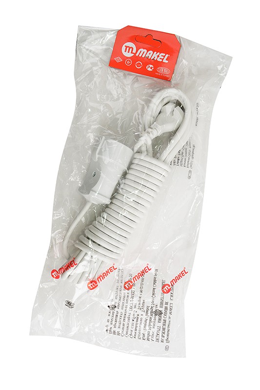 Удлинитель сетевой шнур 1х5м б/з 10А IP20 Makel 10008