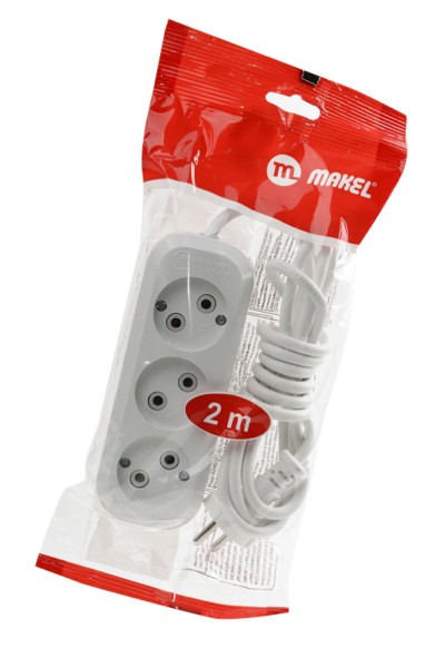 Удлинитель сетевой 3х2м б/з 10А IP20 Makel MGP122