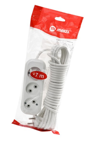 Удлинитель 3х7м без заземл. 10А IP20 Makel MGP127