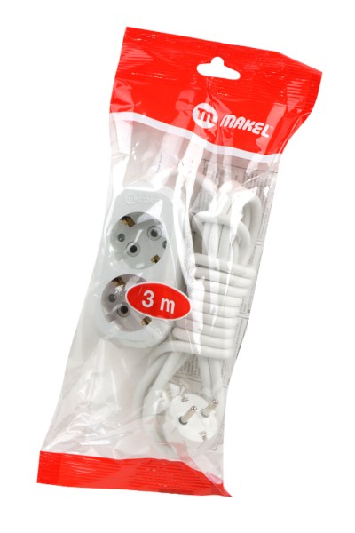 Удлинитель сетевой 2х3м с/з 16А IP20 Makel MGP113