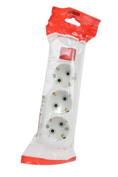 Колодка удлинителя 3-м с/з с выкл. Makel MGP211