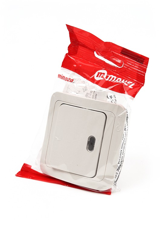 Выключатель 1кл. СП Mimoza 10А IP20 с инд. крем. Makel 25021
