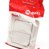 Выключатель 2кл. СП Mimoza 10А IP20 крем. Makel 25003