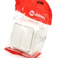 Выключатель 2кл. ОП 10А IP20 крем. Makel 45203