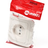 Розетка 1-м СП Mimoza 16А IP20 крем./крем. Makel 25022