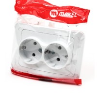 Розетка 2-м СП Mimoza 16А IP20 с/з бел./бел. Makel 12082