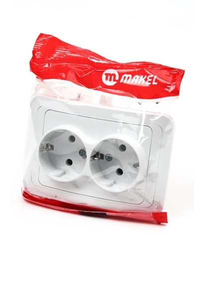 Розетка 2-м СП Mimoza 16А IP20 с/з бел./бел. Makel 12082