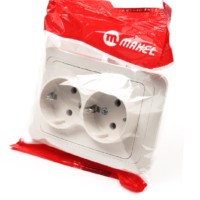 Розетка 2-м СП Mimoza 16А IP20 с/з крем./крем. Makel 25082