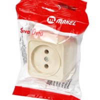 Розетка 1-м ОП 16А IP20 квадрат. крем. Makel 45202