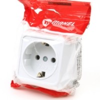 Розетка 1-м ОП 16А IP20 квадрат. с/з бел. Makel 45108