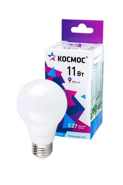 Лампа СДЛ A60 11Вт 6500К E27 220В Космос LkecLED11wA60E2765