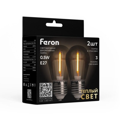 Лампа светодиодная Feron LB-384 E27 0,5W 230V 2700K — изображение 4