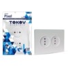 Розетка 2-м СП Pixel 16А IP20 без заземл. в сборе перламутр. Tokov Electric TKE-PX-R2F-C04