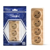 Розетка 4-м ОП Frea 16А IP20 250В без заземл. АБС-пластик сосна Tokov Electric TKE-FR-R4-C25